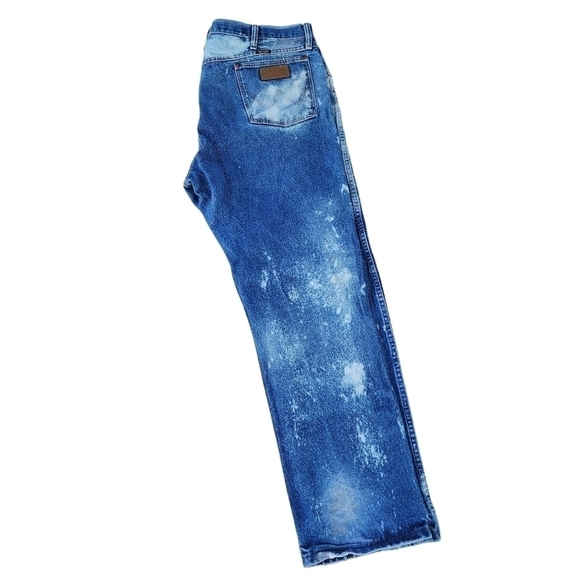 Mens Wrangler 13MWZPW sz 40 Denim bleached distressed Jeans - Picture 4 of 11